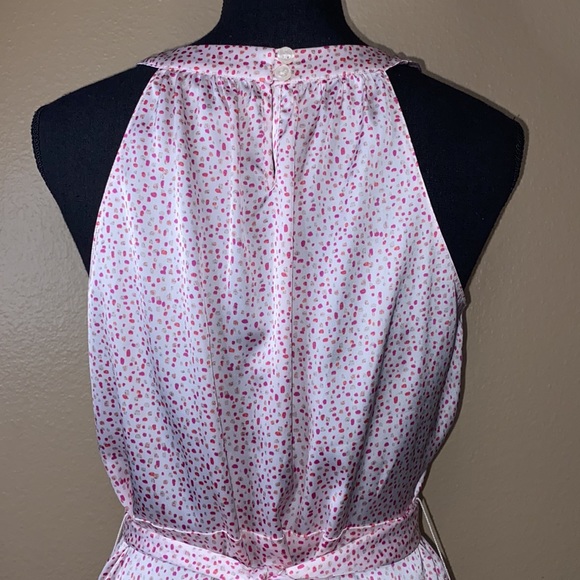 Ann Taylor Pink Dot Belted Sleeveless Blouse NWOT Size 6 - Picture 7 of 14